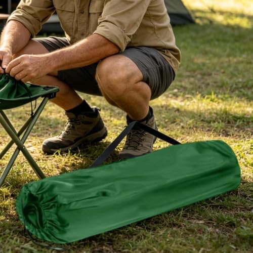 Folding Chair Storage Bag Portable Storage Bag with Drawstring, Green — view 3
