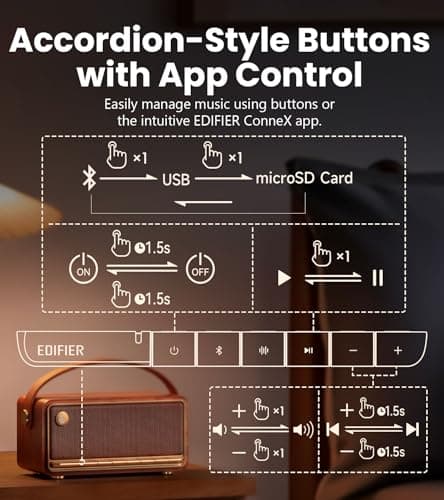 Edifier MP330 Portable Bluetooth Speaker with Hi-Res Audio, 40W RMS, Brown — view 3