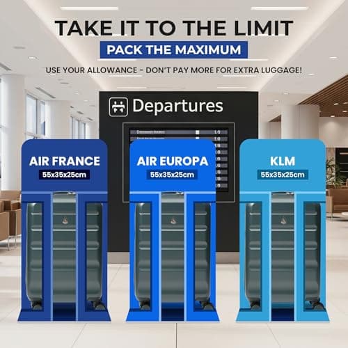 Aerolite 55x35x25 Hard Shell Cabin Suitcase, 4 Wheels, Air France KLM — view 5