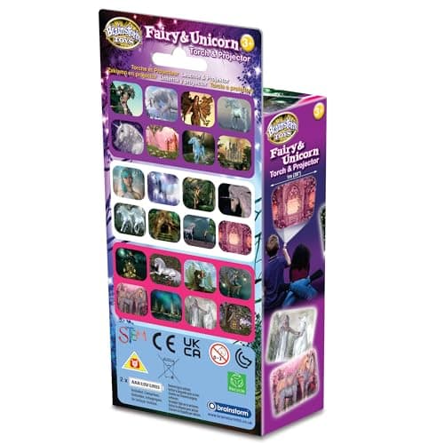 Brainstorm TOYS STEM Fairy & Unicorn Torch and Projector – 24 Fantasy Images, Projects Clear Magical Pictures Up to 1m Wide, Interactive Kids Flashlight Toy — view 3