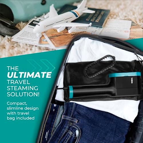 Tower Garment Steamer 1400W, Handheld Clothes Steamer for Fast Crease Removal, Compact Design, 14g/min Continuous Steam, Ceramic Soleplate, 80ml Tank, Teal (T22038TL) — view 3