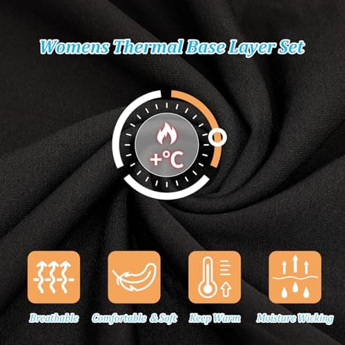 Lancry Women Thermal Base Layer for Ski, Quick Dry Plush Lined Compression Clothing and Leggings for Ladies Winter Gym Sport Warm — view 4