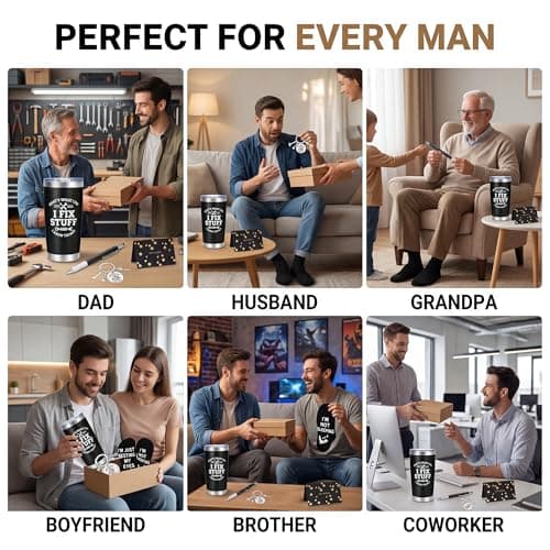 Rilcn Birthday Gifts for Men, Funny Tumbler Multi Tool Pen Gift Set for Dad — view 5