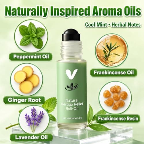 Vertigo Relief Roll-On — Essential Oil Roller for Dizziness and Nausea, Portable Travel Blend, Sensitive Skin Formula, Around Ears Temples Fresh Aroma for Travel and Commute — view 4