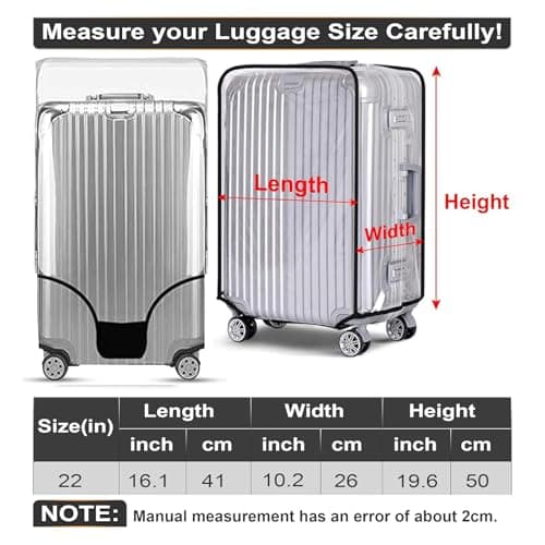 ATEK PVC Suitcase Cover, Clear Luggage Cover Protector, Waterproof Travel Suitcase Cover, Transparent Scratch-Resistant Luggage Case Protector, Reusable Dustproof Baggage Cover for Travel and Storage — view 2