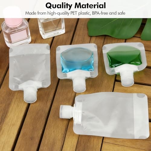 Lunhoo 8 Pack Travel Pouches for Toiletries, Pouches for Liquid with Labels, Portable Fluid Makeup Packing Bags for Lotion, Shampoo, Face Cream (30ml/50ml/80ml/100ml) — view 3