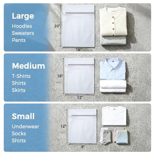 BAGAIL Mesh Laundry Bags, Washing Machine Wash Bags, Reusable and Durable Mesh Wash Bags for Delicate Blouse, Hosiery, Underwear, Bra, Lingerie and Baby Clothes, Great for Travel Storage Organization — view 2