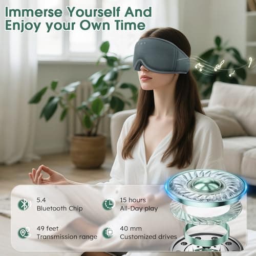 LC-dolida Bluetooth Sleep Eye Mask Headphones,15H Battery & Total Blackout — view 5