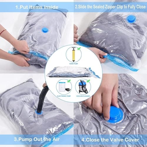 6 pack 60 x 40 Small Vacuum Storage Bags, Space Saver Bags for Travel — view 4