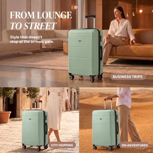 LUGG - Jetset 32 Inch Large Suitcase – Lightweight Hard Shell Luggage with TSA Lock – Water-Resistant ABS Spinner Suitcase – 4 Wheels – 86x58x31cm Travel Bag — view 4