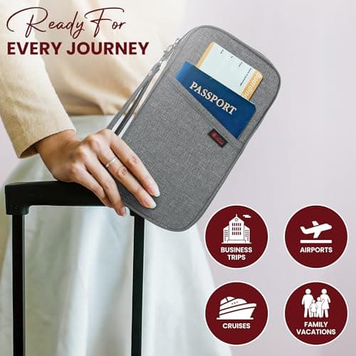 Vinsani Passport Holder Travel Wallet, RFID Blocking Document Organiser — view 5