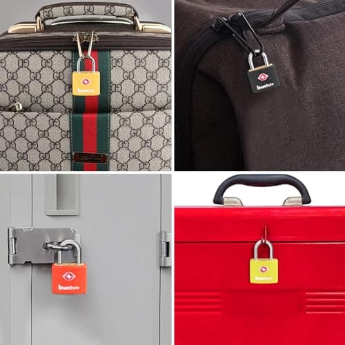 SharkByte TSA Approved Suitcase Locks with Keys [4 Pack Mix Colors, 8 Keys] Key Travel Lock, Suitcase Padlock, Small Keyed Luggage, Laptop Bags, Backpacks, Travel Bags Zippers, Mini Locks — view 5