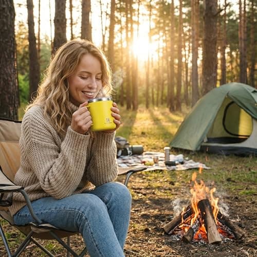 Thermal Cup, Camping Mug, Thermal Mug, Insulated Coffee Cup, 350ml, 12oz — view 6