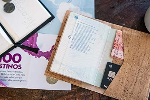 SIMARU Passport holder made of elegant cork leather in beige, protective cover for your passport; water-repellent and robust, sustainable and vegan; the perfect protection for your travel documents or — view 5