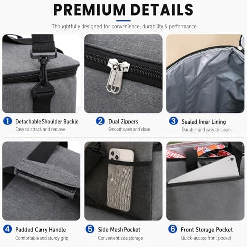 30L Large Insulated Cooler Bag, Leakproof Picnic Cool Bag with Shoulder Strap, Foldable Thermal Food Storage for Camping, Beach, Shopping & Travel, Keeps Food Hot & Cold — view 6