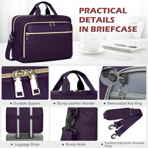 NEWHEY Laptop Bag for Women 17.3 inch Large Briefcase Teacher Work Bag — view 5