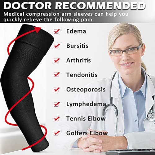 Ailaka 20-30 mmHg Compression Arm Sleeve for Men Women, Graduated Support — view 4