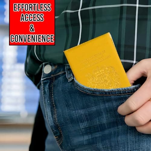 BMLIMITED BML Passport Holder & Travel Wallet Premium Organiser for Passport, Cards, Boarding Passes Stylish Passport Protector Cover Ideal Travelers (Yellow) — view 4