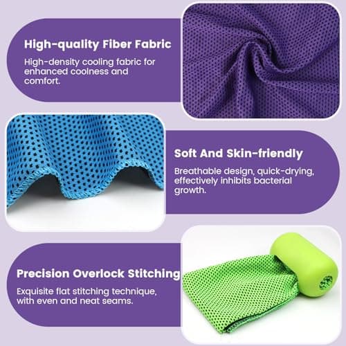 Ice Cooling Towel 90x30cm with Silicone Case Carabiner, for Hot Weather — view 4
