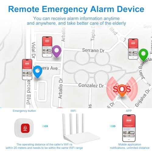 Tuya Wifi Smart Personal Alarms for Elderly, Wireless SOS Panic Call Button — view 3