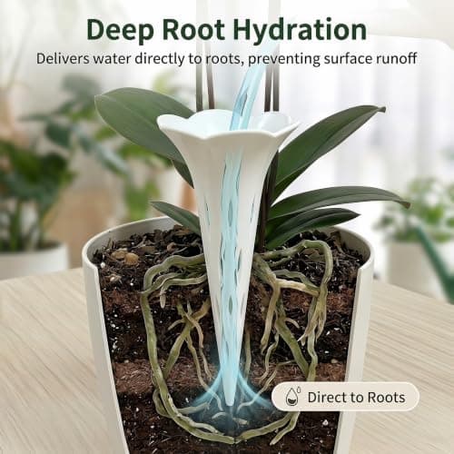 SINJAETRQ Plant Watering Spikes (10 Pack) Plastic Self Watering Plant Spikes, Deep Root Hydration Plant Watering Devices for Indoor & Outdoor Potted Plants, Prevent Root Rot & Soil Compaction — view 3