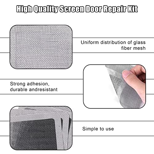 10pcs Mesh Repair Patch, Self Adhesive Window Screen Repair Kit Gray Screen Door Mesh Repair for Repairing Screen Windows Doors Tent Net(Silver) — view 4