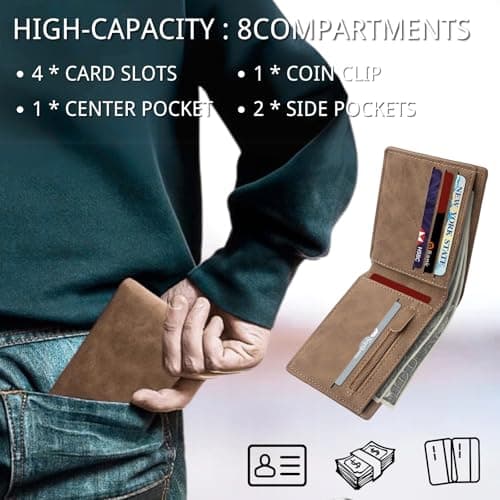 KEYRI 1 PCS Leather Wallets Mens Slim Wallet for Men UK — view 5