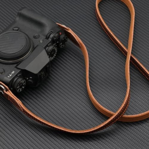 NICENEEDED Camera Shoulder Neck Strap, Brown Leather Camera Straps, Adjustable Length Vintage Neck Shoulder Slim Camera Strap Suitable for Mirrorless Compact Cameras — view 6