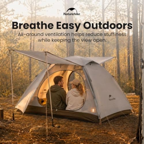 Naturehike Cloud-Creek Series 3 Person Tent – Lightweight Waterproof Camping & Backpacking Tent with Aluminium Poles, UPF50+ & Double Layer Design White — view 3