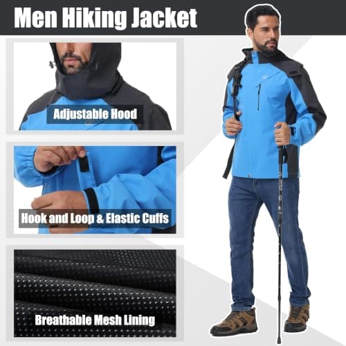 yuyangdpb Mens Waterproof Jacket Lightweight Hooded Raincoat — view 6