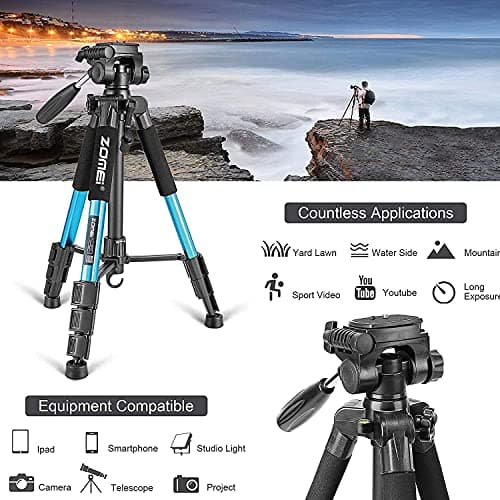 Zomei Q111 Camera Mobile Phone Tripod, Aluminum Travel Tripod47-140cm(Blue) — view 4