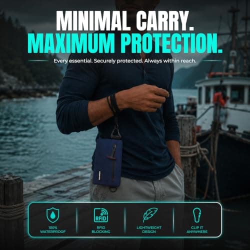 Drench Waterproof Wallet for Beach & Water Adventures, Blue — view 6