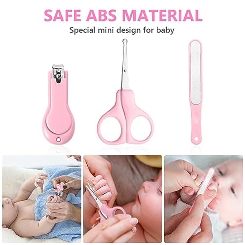 Vicloon Baby Nail Kit, 5-in-1 Baby Nail Care Set, Baby Nail Care Tool, Baby Manicure Set Includes Nail Clippers, Scissor, Earpick, Nail File and Tweezer for Newborn Infant Toddler — view 6