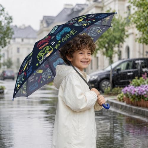 Kids Folding Stick Umbrella Kids Umbrella for Boys Girls School Outdoor — view 5