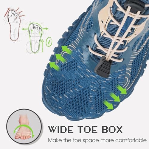 Barefoot Shoes Men Women Water Shoes Wide Lightweight Walking Shoes(A Blue,6.5UK) — view 4