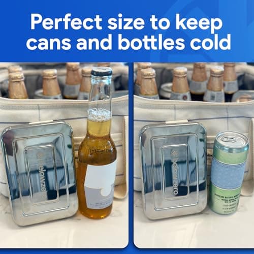 Below Zero Deluxe Stainless Steel Reusable Cooling Pack | Durable Ice Pack Lasts 48 Hours, Ice Pack for Bento, Lunch Bags, Coolers, Picnics, Camping, Beachgoers, Sporting Events | Longest Lasting — view 6