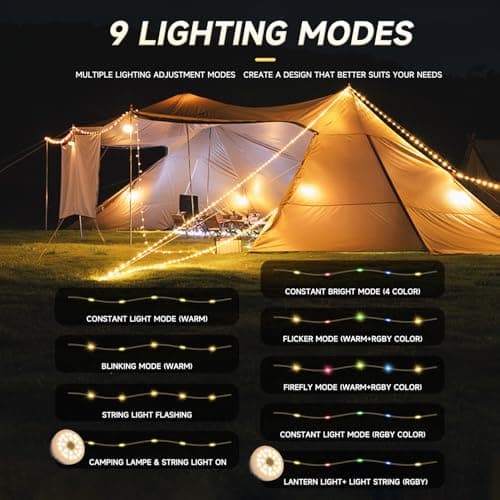 Nacvo Camping String Lights 10M/100LED,USB Rechargeable Fairy Lights — view 3