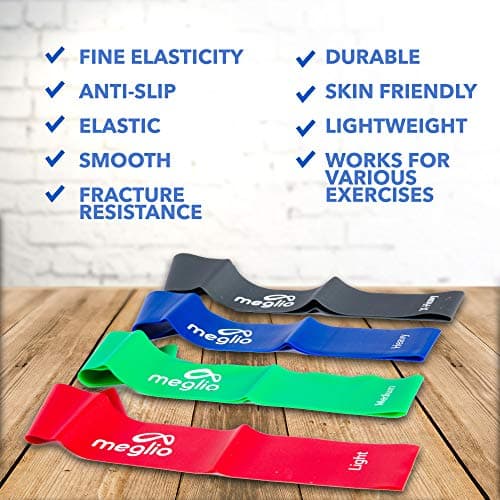 Meglio Loop Resistance Bands, Pack of 4, Latex Free, 4 Strengths — view 3