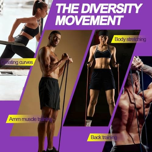 Resistance Band Assist Band Workout Exercise Band, Stretch Training Red Fitness Band for Unisex, Ideal for Home, Pilates, Yoga, Powerlifting, CrossFit, Muscle Toning (Red 15-35LBS) — view 4