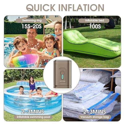 Electric Airbed Pump, Rechargeable Mini Air Inflator for Inflatables — view 5