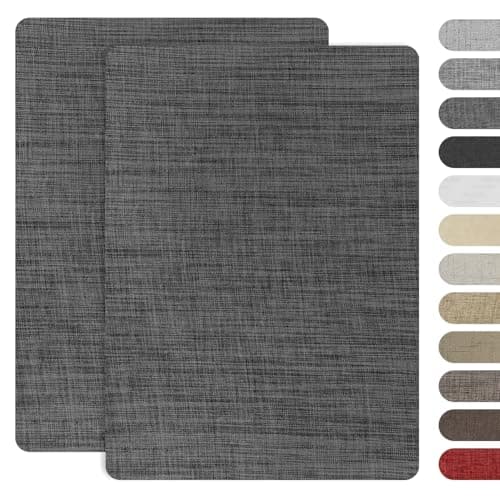 AXEN 2PCS Fabric Repair Patches, Self-Adhesive Linen Patch for Furniture, Couch, Sofa, Tote Bag, Car Seat, Dark Grey
