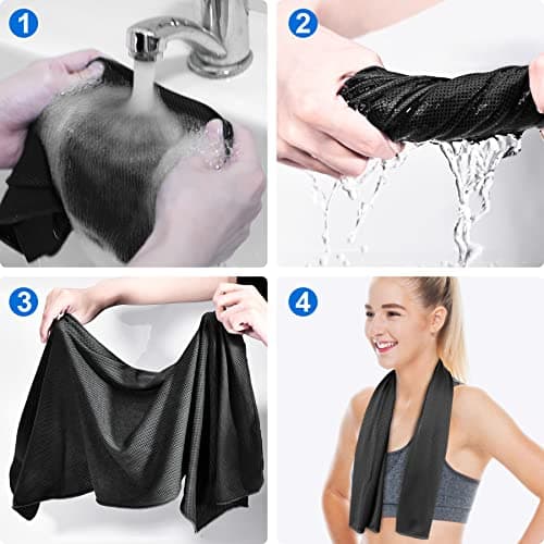 Sukeen Cooling Towel (40"x12"), Quick Dry Fitness Ice Towel for Gym, Golf, Yoga, Outdoor Work, Sports, Travel, Camping, Instant Cool for Neck and Face — view 6