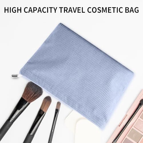 4 Pcs Cosmetic Bags for Women, Small Travel Makeup Bag for Handbag Purse, Tolletry Make Up Bags with Zipper, Corduroy Makeup Pouch for Traveling Essential, 10.24 x7.48 x2.17 — view 4