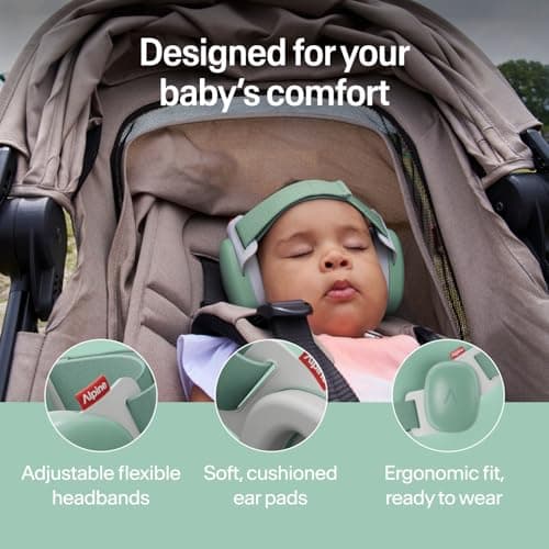 Alpine Muffy Baby Comfort Ear Defenders, Adjustable up to 48 months, Green — view 3