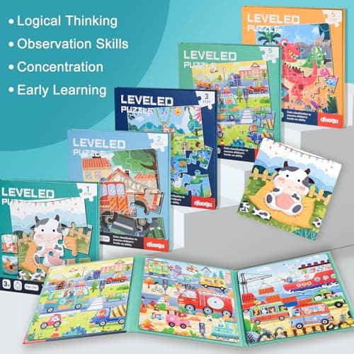ASTARON Magnetic Puzzles for Toddlers, Educational Travel Toys Car Plane Activities For Kids, 9-12-16 pieces Learning Magnet Puzzles for Road Trip, Kids Birthday Gifts — view 5