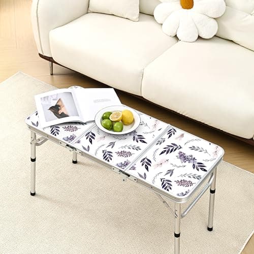 Yriuat Folding Camping Table 3ft Portable Picnic Table, Misty Lilac — view 2