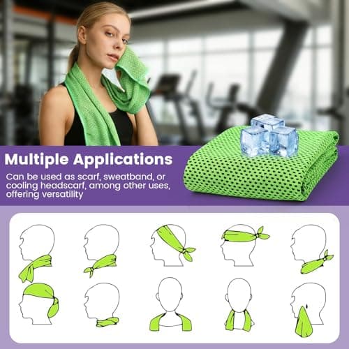 Ice Cooling Towel 90x30cm with Silicone Case Carabiner, for Hot Weather — view 5