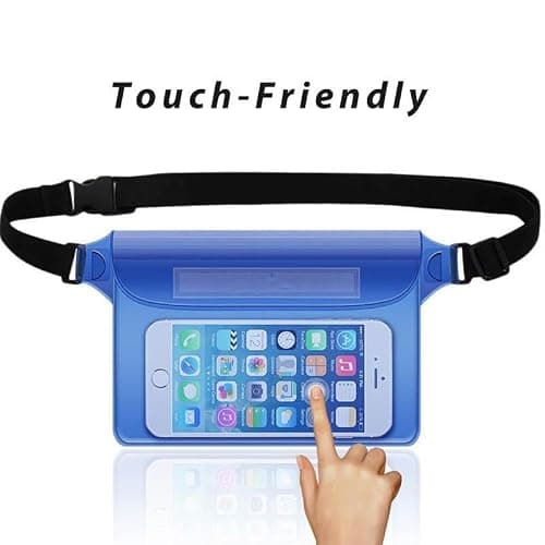 Waterproof Money Belt Pouch Bag | Underwater Phone Money Case Transparent Waist Bag with Adjustable Strap | Touchable Dry Bag for Travel, Outdoor, Beach, Swimming, Fishing, Boating, Drifting (Pink) — view 2