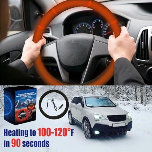 Steering Wheel Warmer 12v Cordless Anti-Slip Heated PU Leather — view 4