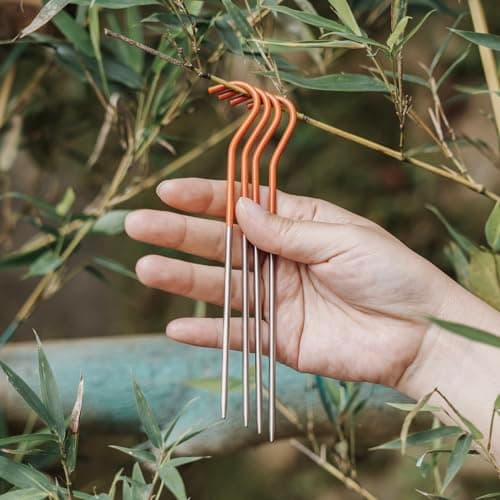 iBasingo 15cm Ultralight Titanium Shepherd Hook Tent Pegs 8-Pack Ti4001P — view 6